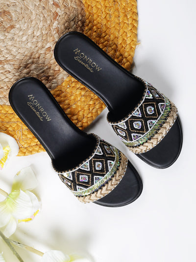 Reyna Black Wedge Heel