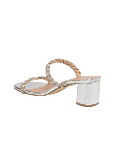 Erica Silver Block Heels