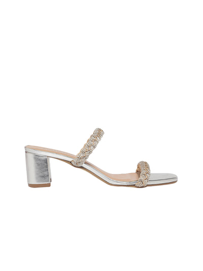 Erica Silver Block Heels