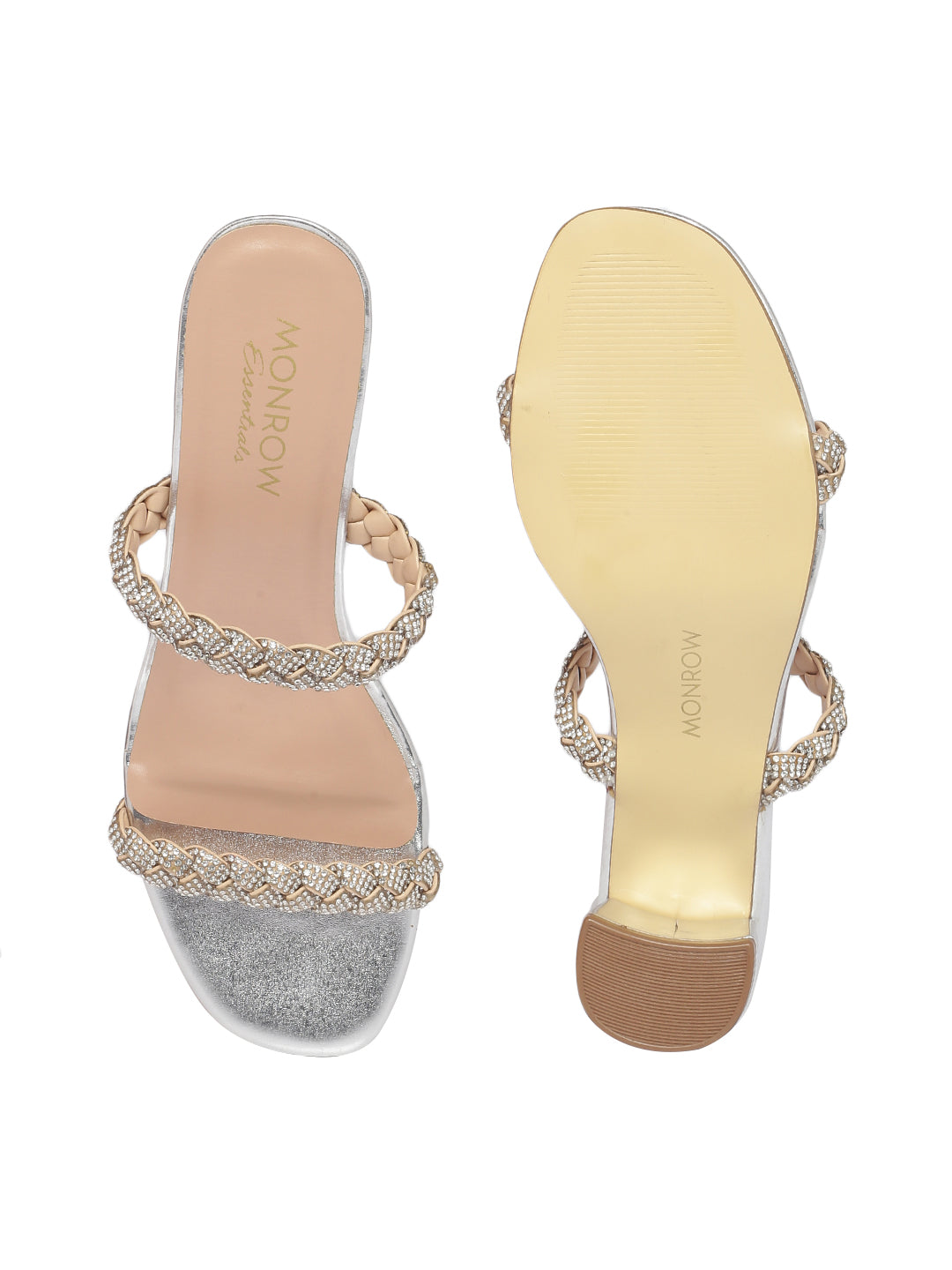 Erica Silver Block Heels
