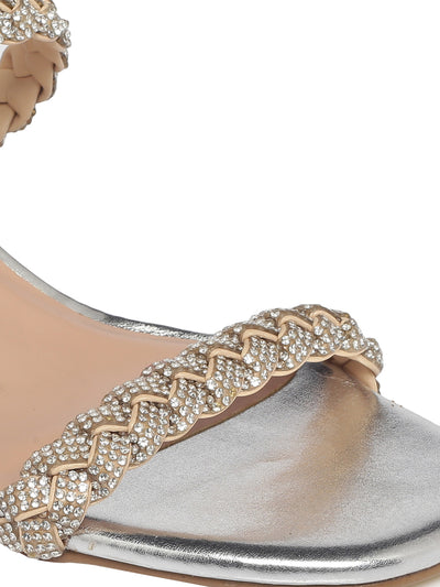 Erica Silver Block Heels