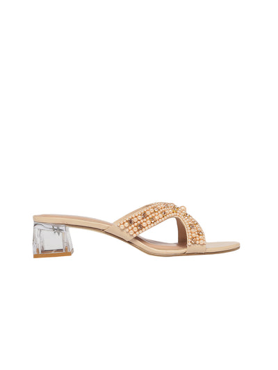 Milla Beige Block Heels