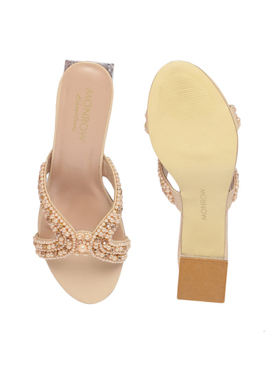Milla Beige Block Heels