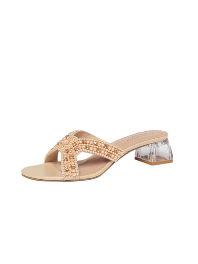 Milla Beige Block Heels