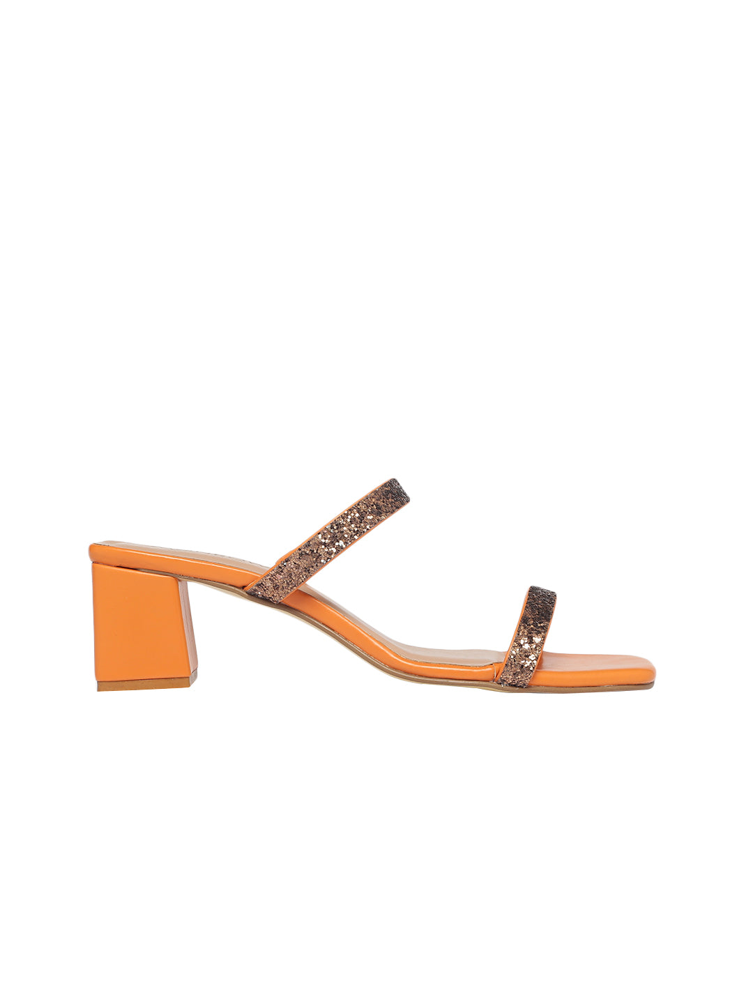 Soriya Orange Block Heels