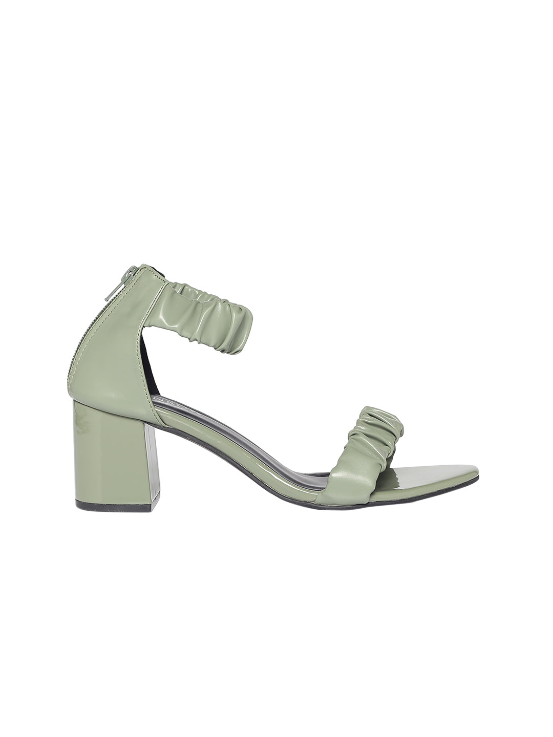 Evelyn Olive Block Heels