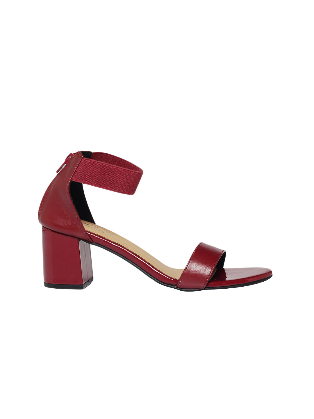 Maroon Open-Toe Tiana Red Block Heels For Women – Monrow Shoes