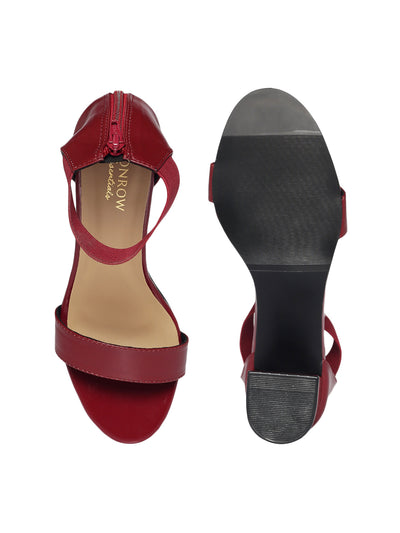 Tiana Maroon Block Heels