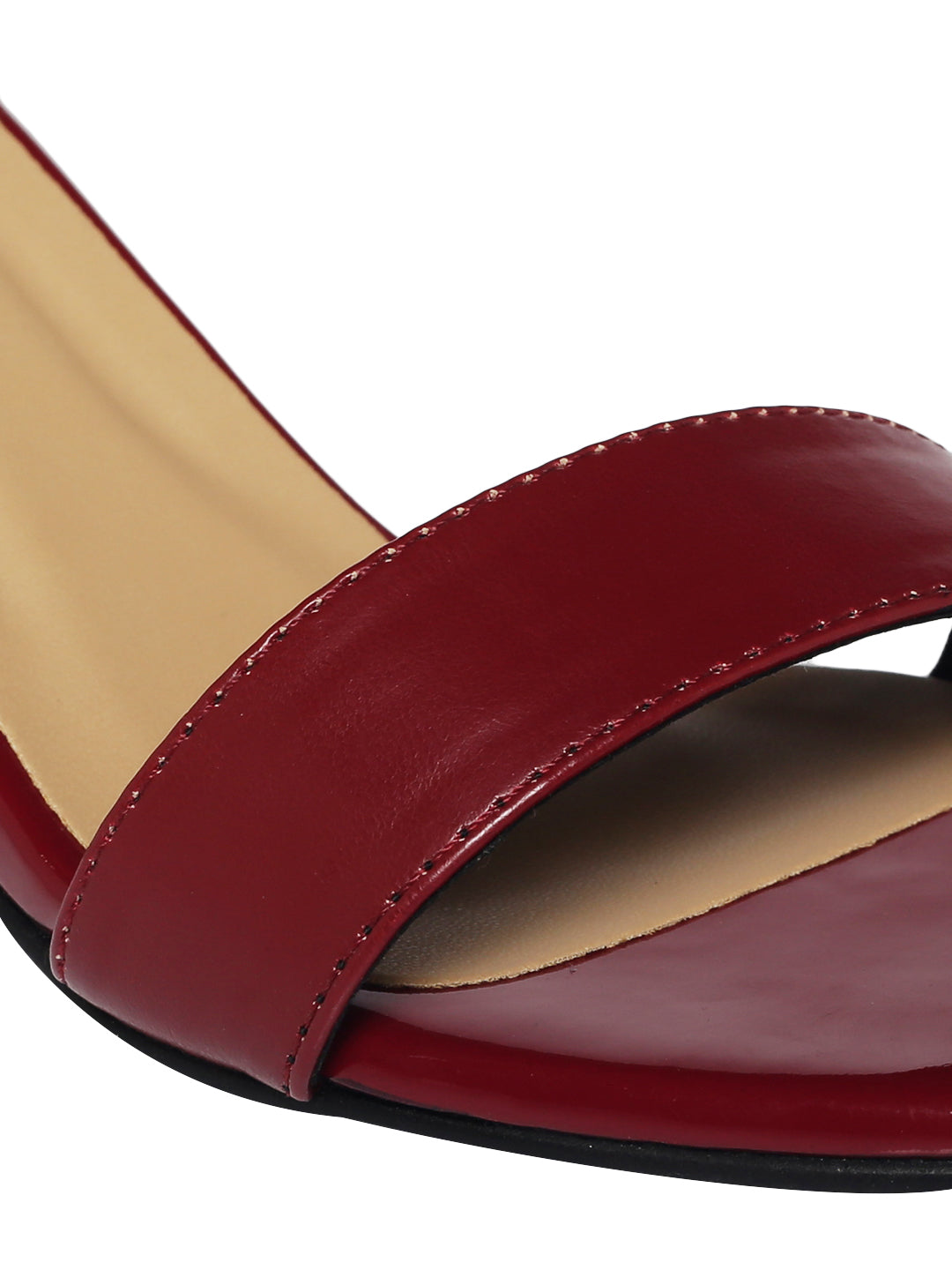 Tiana Maroon Block Heels