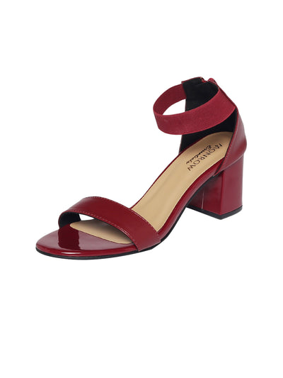 Tiana Maroon Block Heels