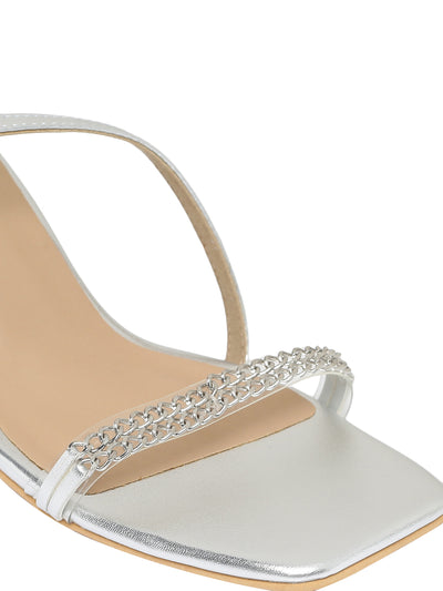Piper Silver Kitten Heels