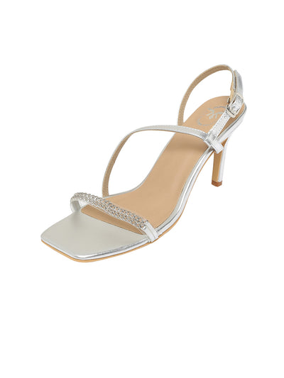 Piper Silver Kitten Heels