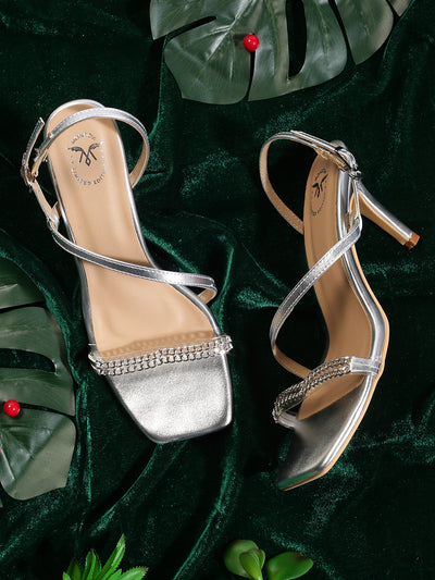 Piper Silver Kitten Heels