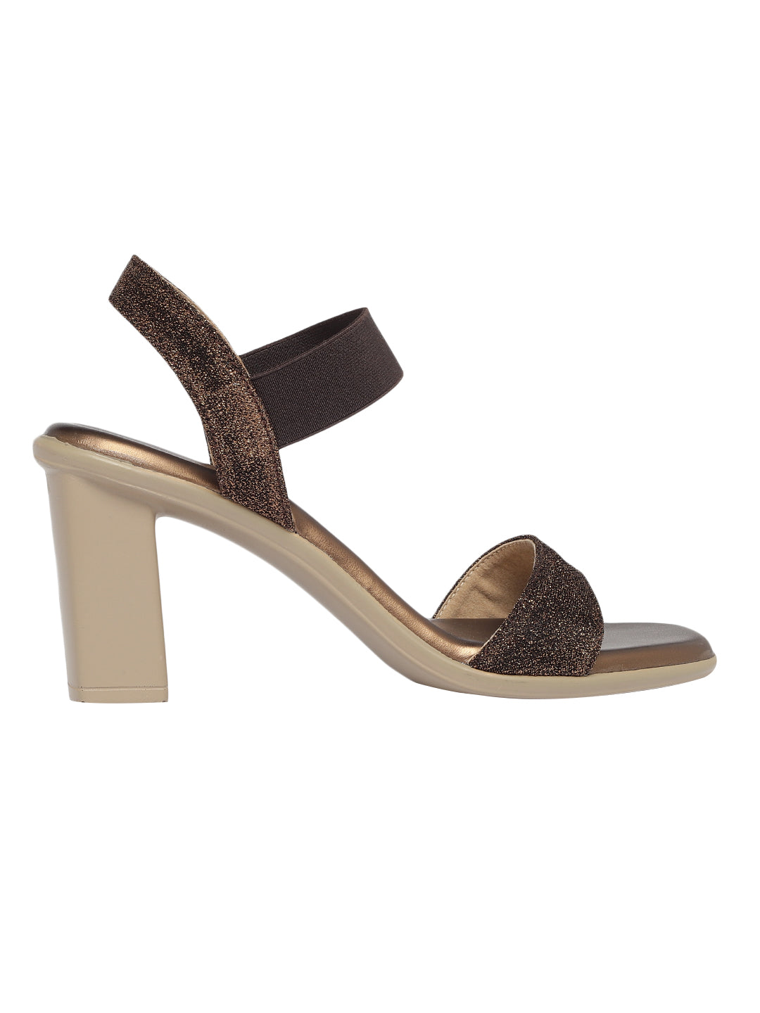 Prisha Bronze Block Heels