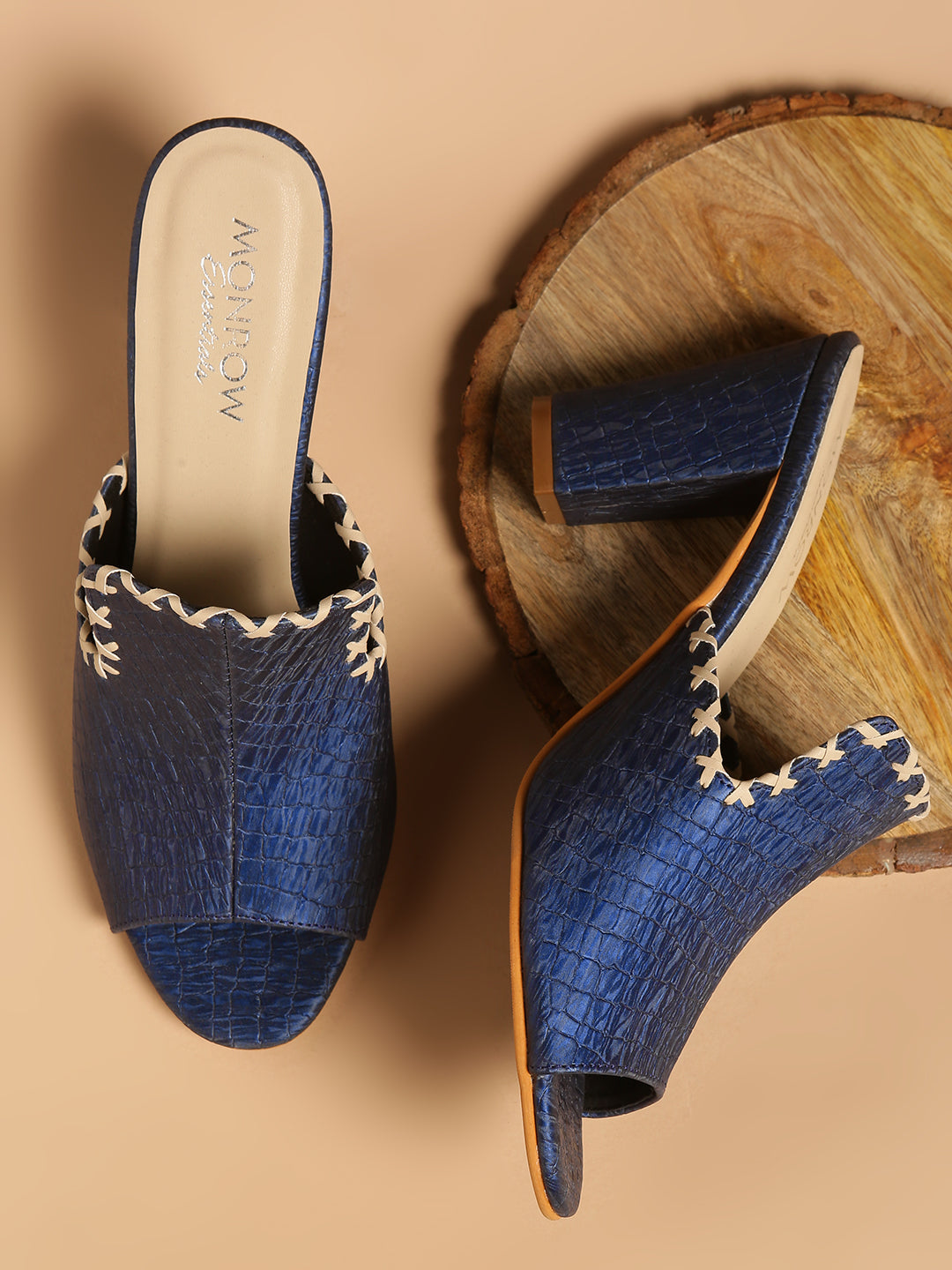 Amelia Blue Block Heels