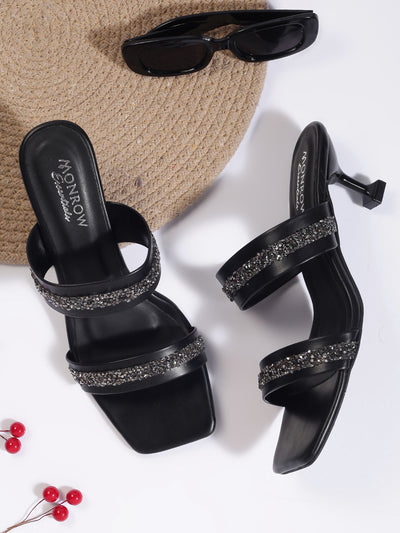 Eden Black Kitten Heels