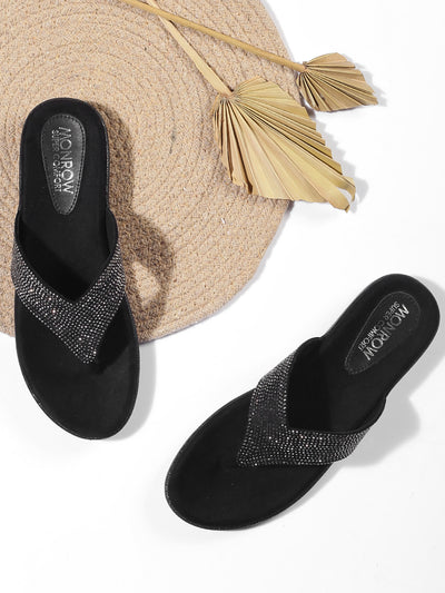 Kamila Black Wedge Heels