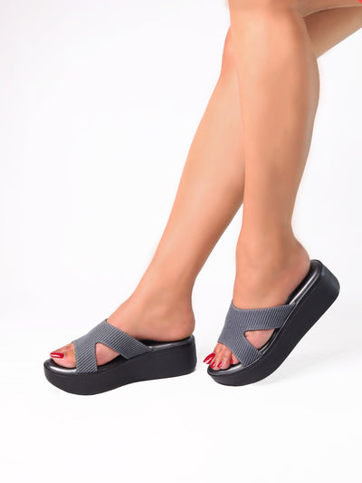 Inaya Grey Wedge Heels
