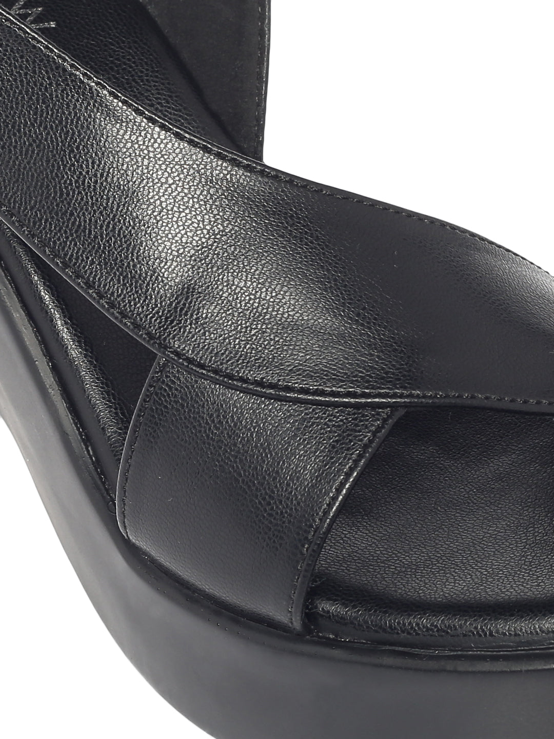 Samaira Black Wedge Heels