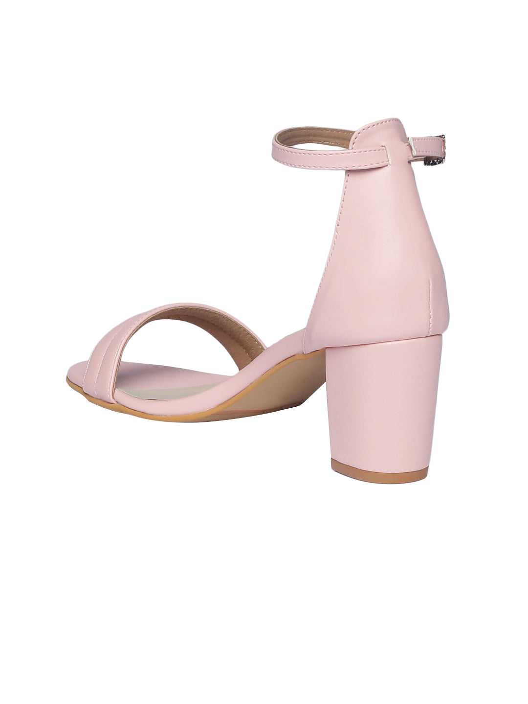 Buy Truffle Collection Nude Pu Crossover Strap Block Heel Sandals Online