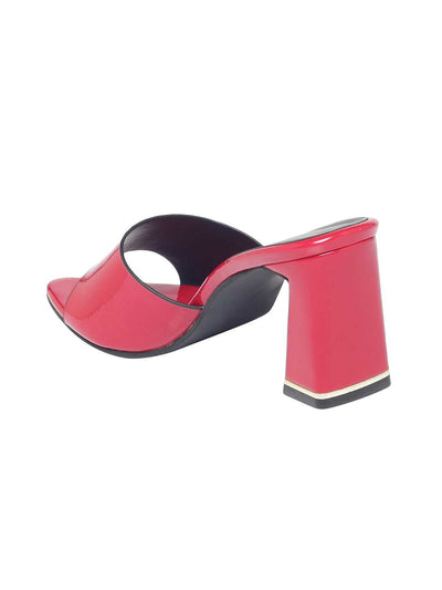 Blushy Red Block Heel