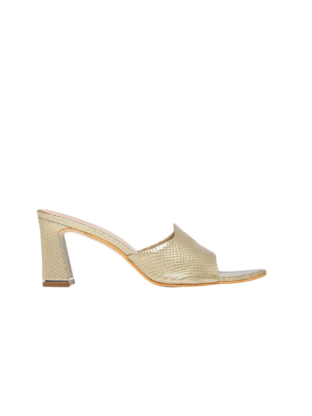 Caroline Gold Block Heel