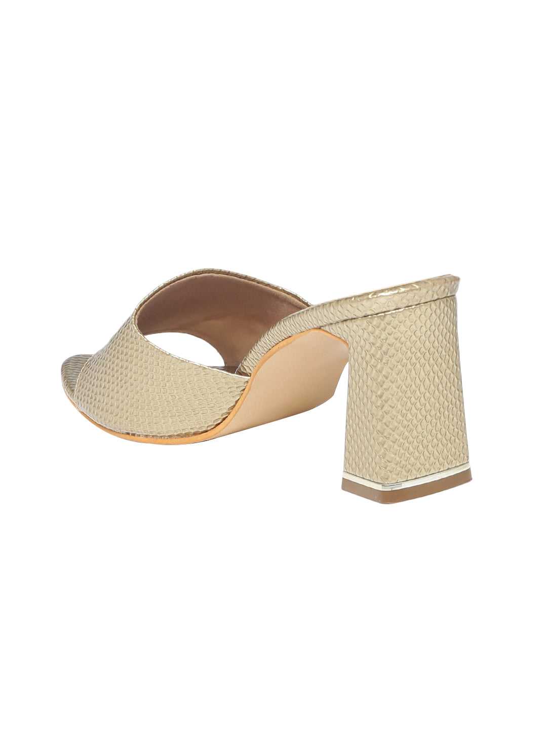 Caroline Gold Block Heel