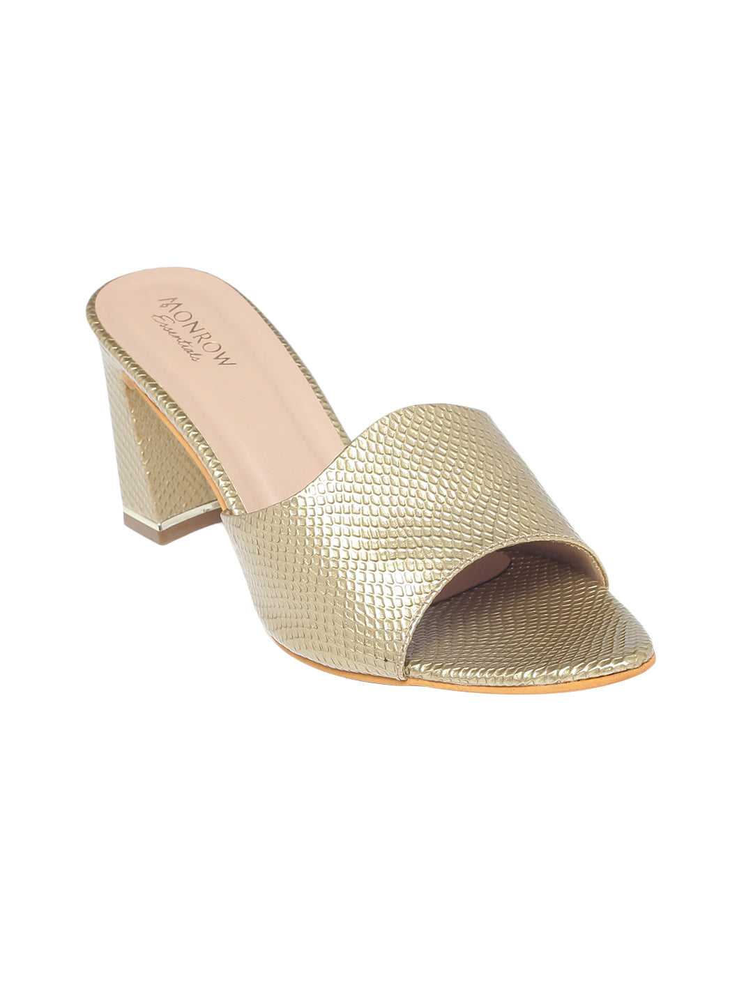 Caroline Gold Block Heel