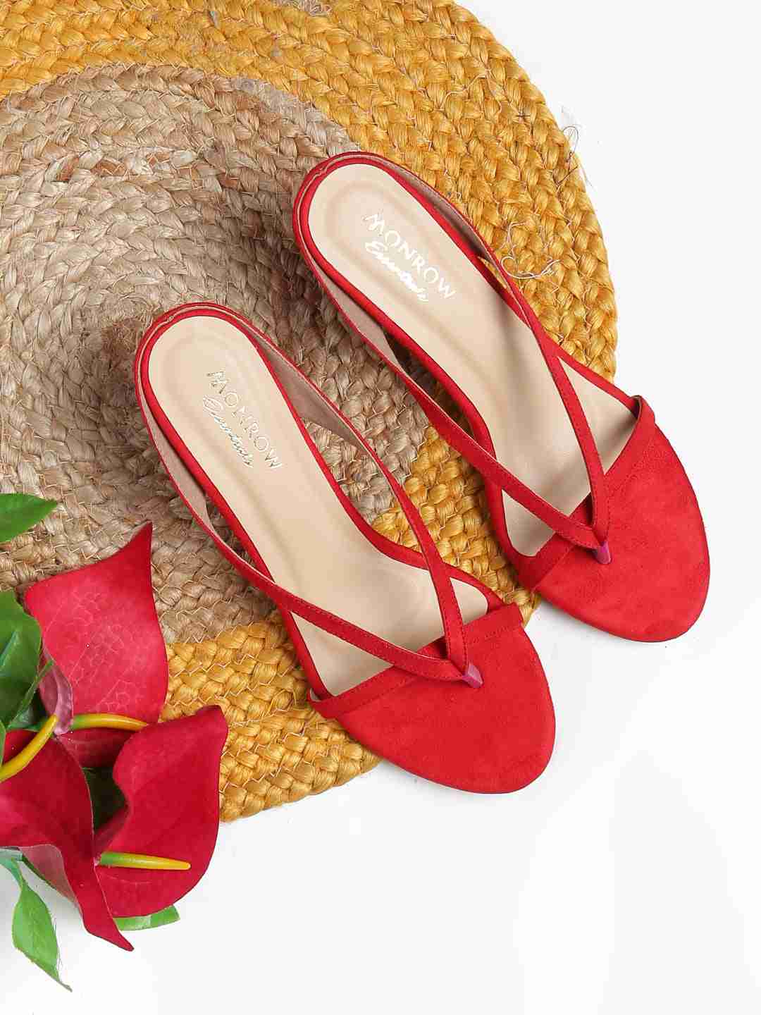 Ivory Red Kitten Heel