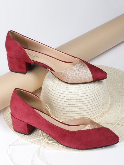 Jae Maroon Block Heel