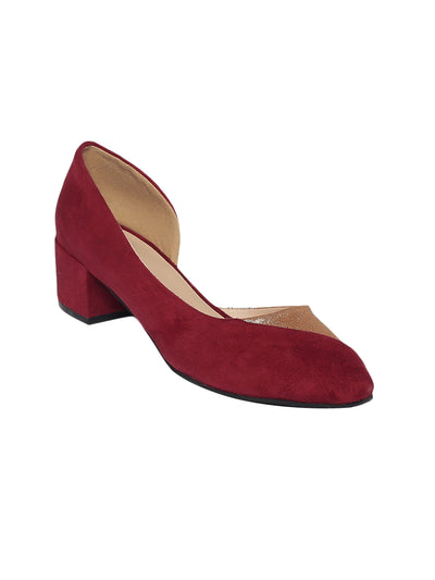 Jae Maroon Block Heel