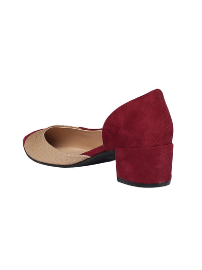 Jae Maroon Block Heel