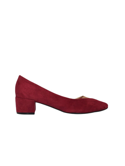 Jae Maroon Block Heel