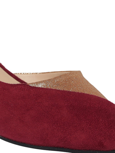 Jae Maroon Block Heel