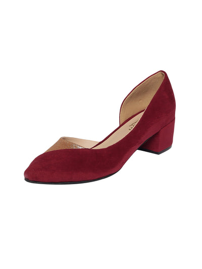 Jae Maroon Block Heel