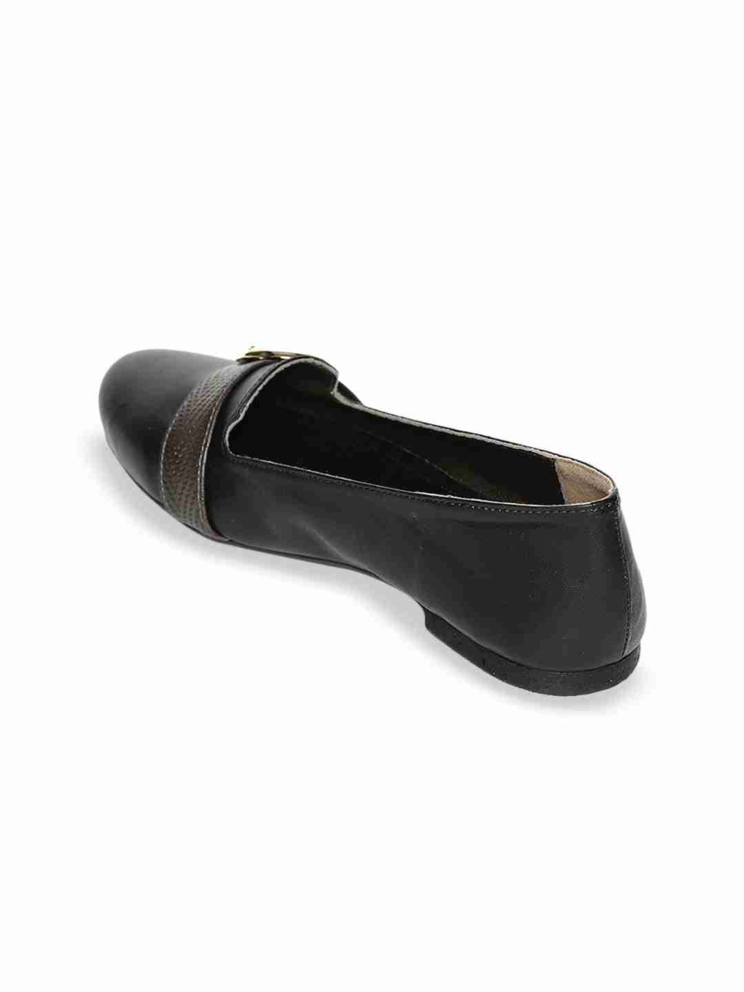 Joslyn Black Textured Ballerinas