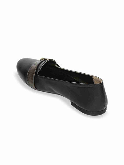 Joslyn Black Textured Ballerinas