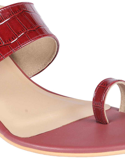 Moe Maroon Block Heels