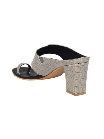 Parisa Grey Block Heels