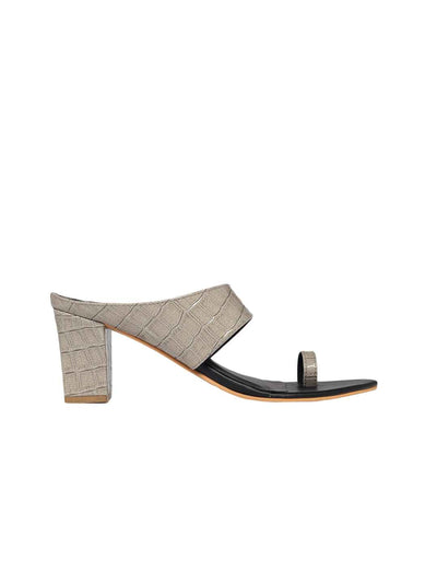 Parisa Grey Block Heels