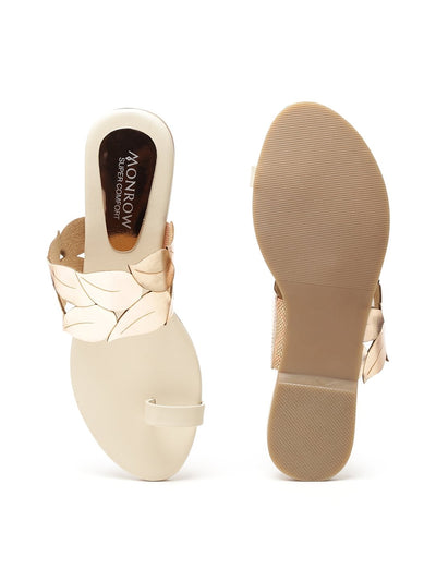 Tamara Gold Toe Strap Flats