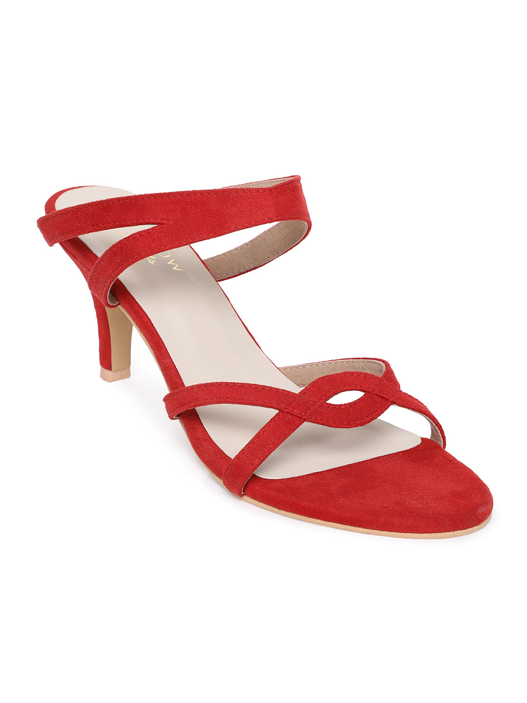 Evie Red Mule Kitten Heel