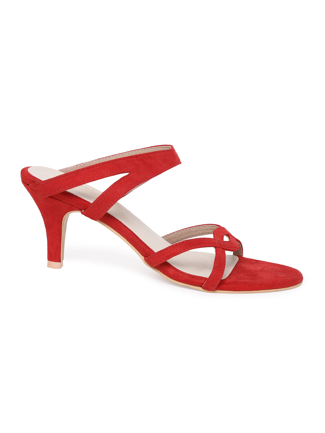 Evie Red Mule Kitten Heel