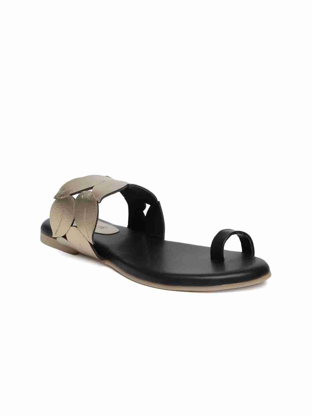 Tamara Black Toe Strap Flats