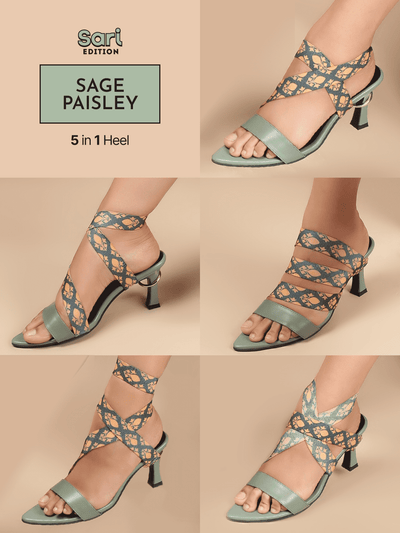 Sage Paisley 5 in 1 Heels